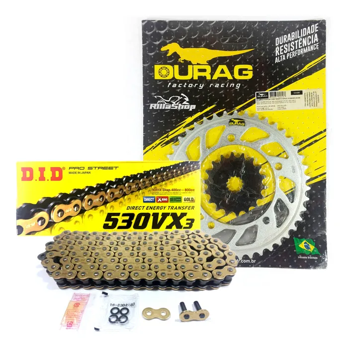 Kit Relação Did 530 Vx3 Dourada Durag 43/18 Gsf Gsx 1250 07/