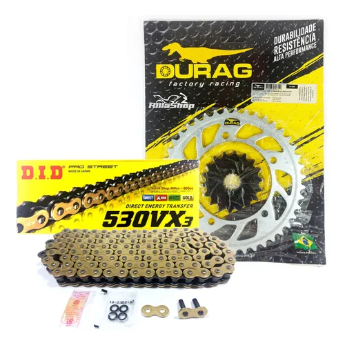 Kit Relação Did 530 Vx3 Dourada Durag 43/18 Gsx B King 08/24