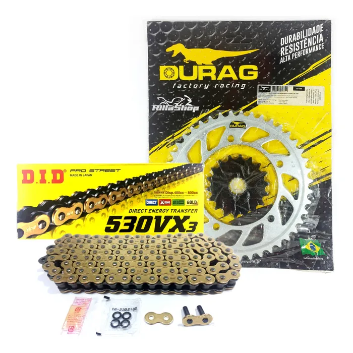 Kit Relação Did 530 Vx3 Dourada Durag 43/18 Gsx B King 08/24