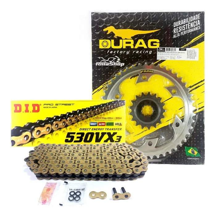 Kit Relação Did 530 Vx3 Dourada Durag 45/17 Zrx Zzr Zx 93/01