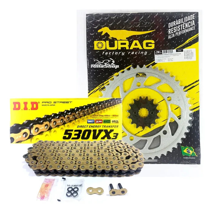Kit Relação Did 530 Vx3 Dourada Durag 45/15 Bandit1200 06/08