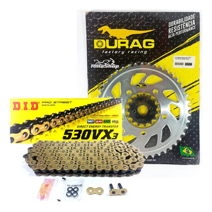 Kit Relação Did 530 Vx3 Dourada Durag 45/15 Gsx R 750f 98/09