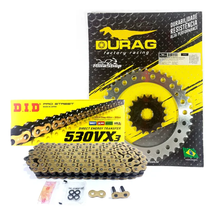 Kit Relação Did 530 Vx3 Dourada Durag 43/18 Speed 1050 12/21