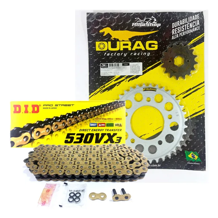 Kit Relação Did 530 Vx3 Dourada Durag 36/16 Cb 450 83/94