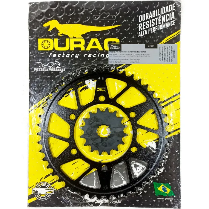 Kit Relação Did 525 Vx3 118l Durag 46/16 Street 765 Daytona