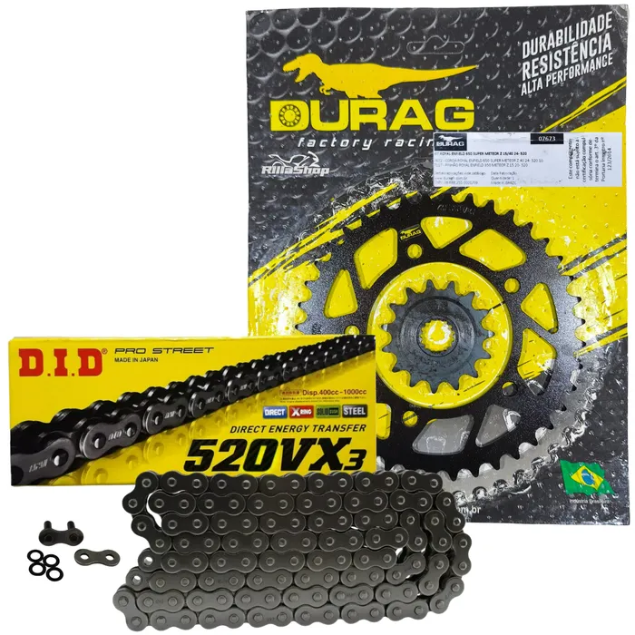 Kit Relação Did 520 Vx3 108l Durag 40/15 S Meteor 650 24/25
