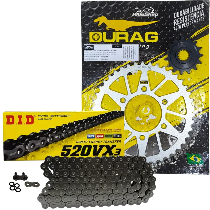 Kit Relação Did 520 Vx3 112l Durag 43/15 Zx 636 Ninja 19/24