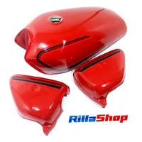 Tanque Ml 125+ Laterais Pintura Faixas Cg 125 1982 Vermelho - imagem 2