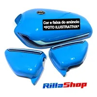Tanque Ml 125+ Laterais C/ Pintura Faixas Cg 125 1980 Branco - imagem 2