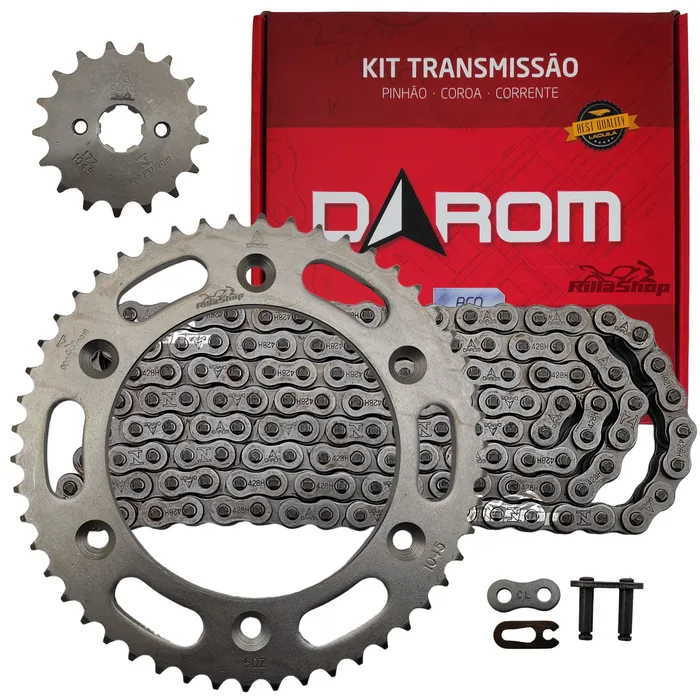 Kit Relação Transmissão Tração Darom 428 H 130 50/17 Honda Nxr 150 Bros 03/15
