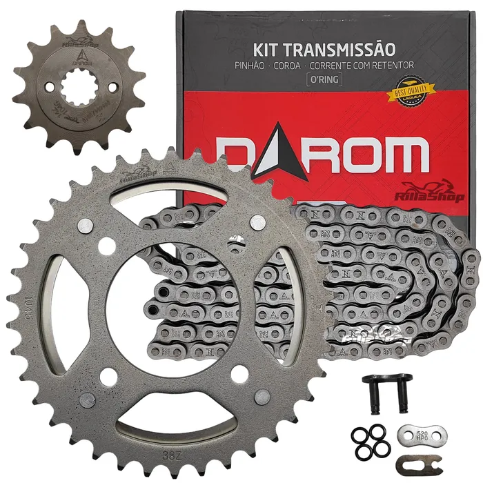 Kit Relação Com Retentor Darom 520 Hpo 110 L 38/14 Honda Cb 300 F Twister 23/26