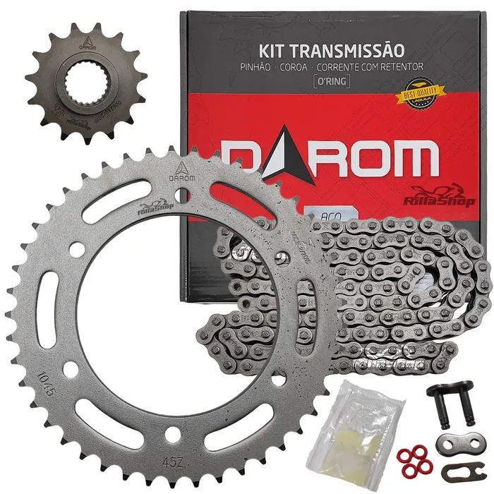 Kit Relação Com Retentor Darom 428 Hpo 132 L 45/15 Yamaha Ys 250 Fazer 05/17