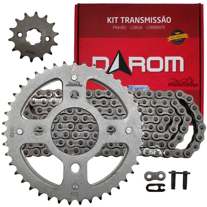 Kit Relação Darom 428 H 118 L 43/14 Honda Cg 125 Fan 14/18 Cg 125 Cargo 14/18