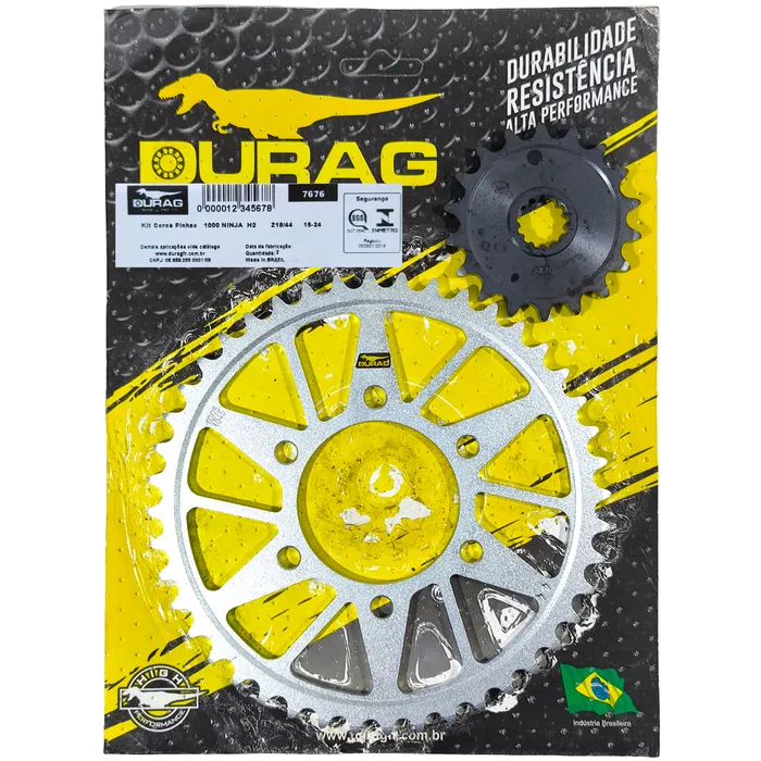 Kit Coroa E Pinhão Durag 525 44/18 Kawasaki 1000 Ninja H2 15/26 Ninja H2 Carbon 17/26 Ninja H2 Sx Se 18/26 Ninja H2 Sx Se+ 19/21