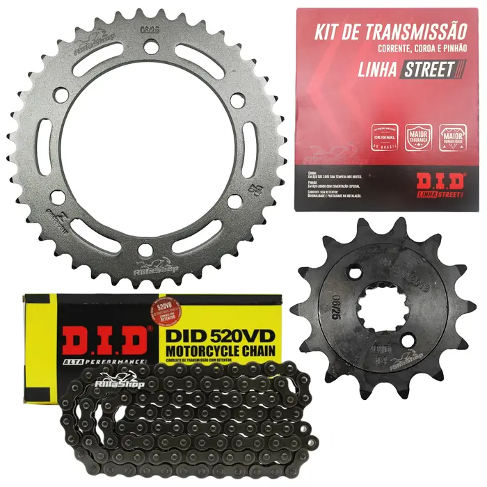 Kit Relação Street Did 428 Hs 128l 41/14 Yamaha Fazer 150 FZ15 22/24