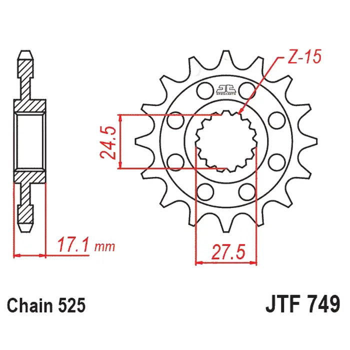 Kit Relação Premium Did Jt Ducati Panigale 1199 S de 2012 até 2015 1299 S R de 2015 até 2019