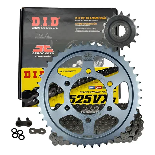 Kit Relação Premium Did Jt 525 Vx3 116 L 43/15 Kawasaki Z Klz 1000 S Versys 2014 a 2025