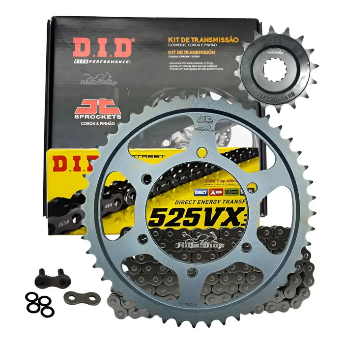Kit Relação Premium Did Jt Triumph Daytona 675 de 2006 até 2017 R de 2011 até 2017 Street Triple de 2008 até 2016 R de 2010 até 2016