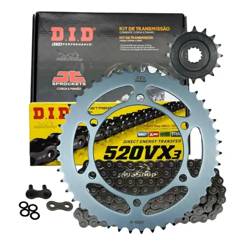 Kit Relação Premium Did Jt 520 Vx3 118 L 46/16 Yamaha Xj6 N Xj6 F 2009 até 2019