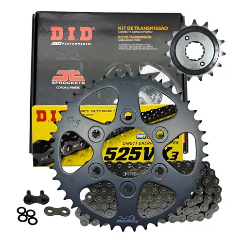 Kit Relação Premium Did Jt 525 Vx3 114 L 43/15 Ducati Multistrada 937 V2 V2 S 2022 e 2023 950 2017 até 2020 950 S 2019 até 2021