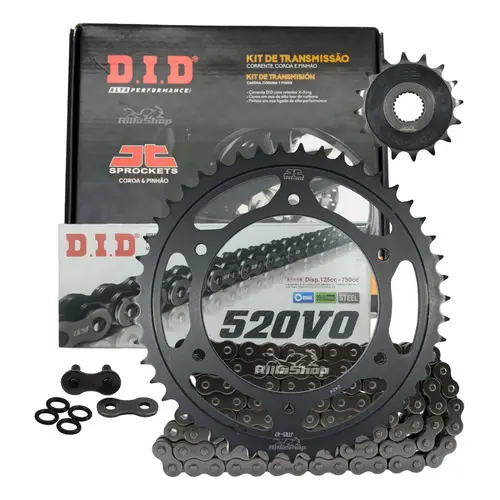 Relação Premium Did Jt 520 V0 112 L 47/16 Bmw F 650 94/00 Dakar 99/06 F 650 Gs 99/07 G 650 Gs 11/15 Sertão 12/13 Pegaso 650 98/04