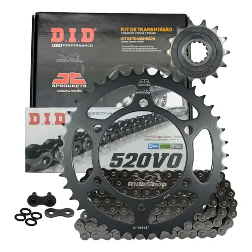 Kit Relação Premium Did Jt 520 V0 106 L 41/14 Kawasaki Ninja 400 2018 até 2024 e Z 400 2019 até 2024
