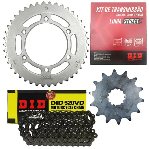 Kit Relação Street Did 520 Vd 106 Elos 42/14 Kawasaki Ninja 300 Ex 300 2013 a 2018 - 2023 a 2026 Z 300 2015 a 2019