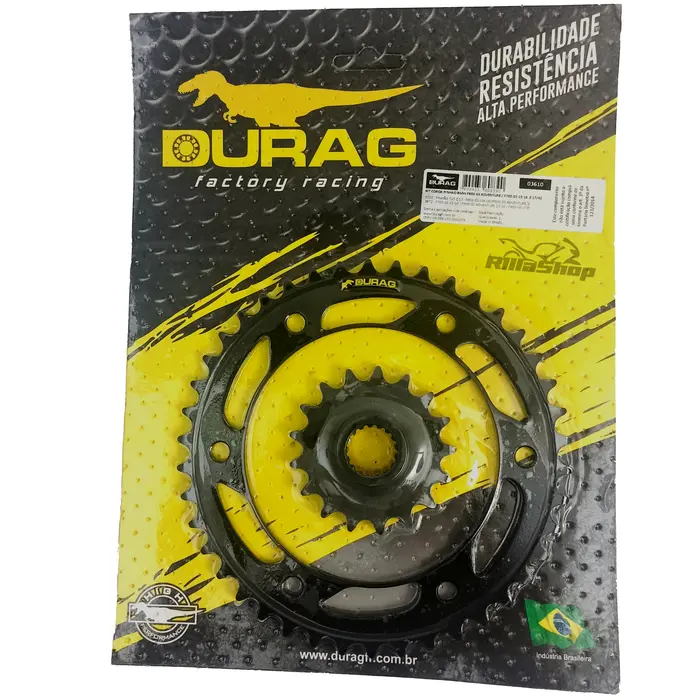 Kit Coroa e Pinhão Durag Passo 525 Coroa 42 e Pinhão 17 para Bmw F700 Gs de 2013 até 2023 F800 Gs de 2013 até 2018