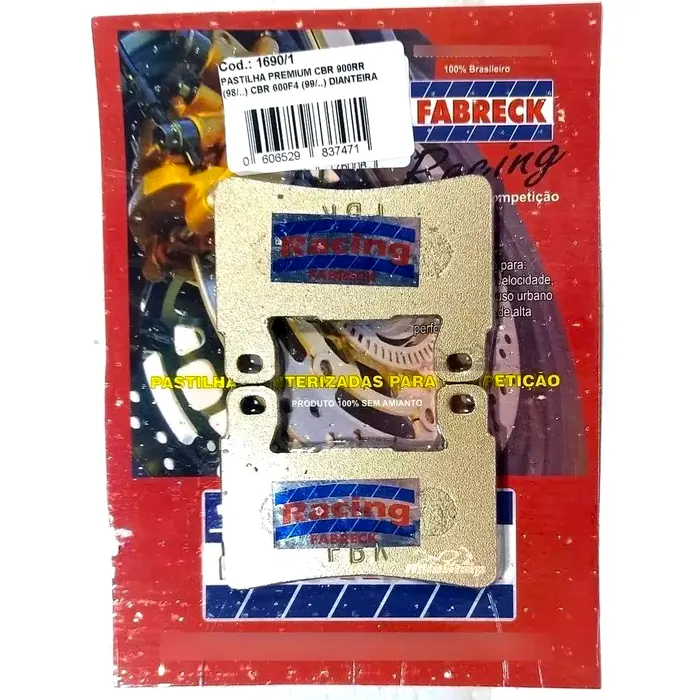 Pastilha Freio Sinterizada Dianteira Cbr 900 RR 1998 a 2003 Cbr 600 F4 1999 a 2006