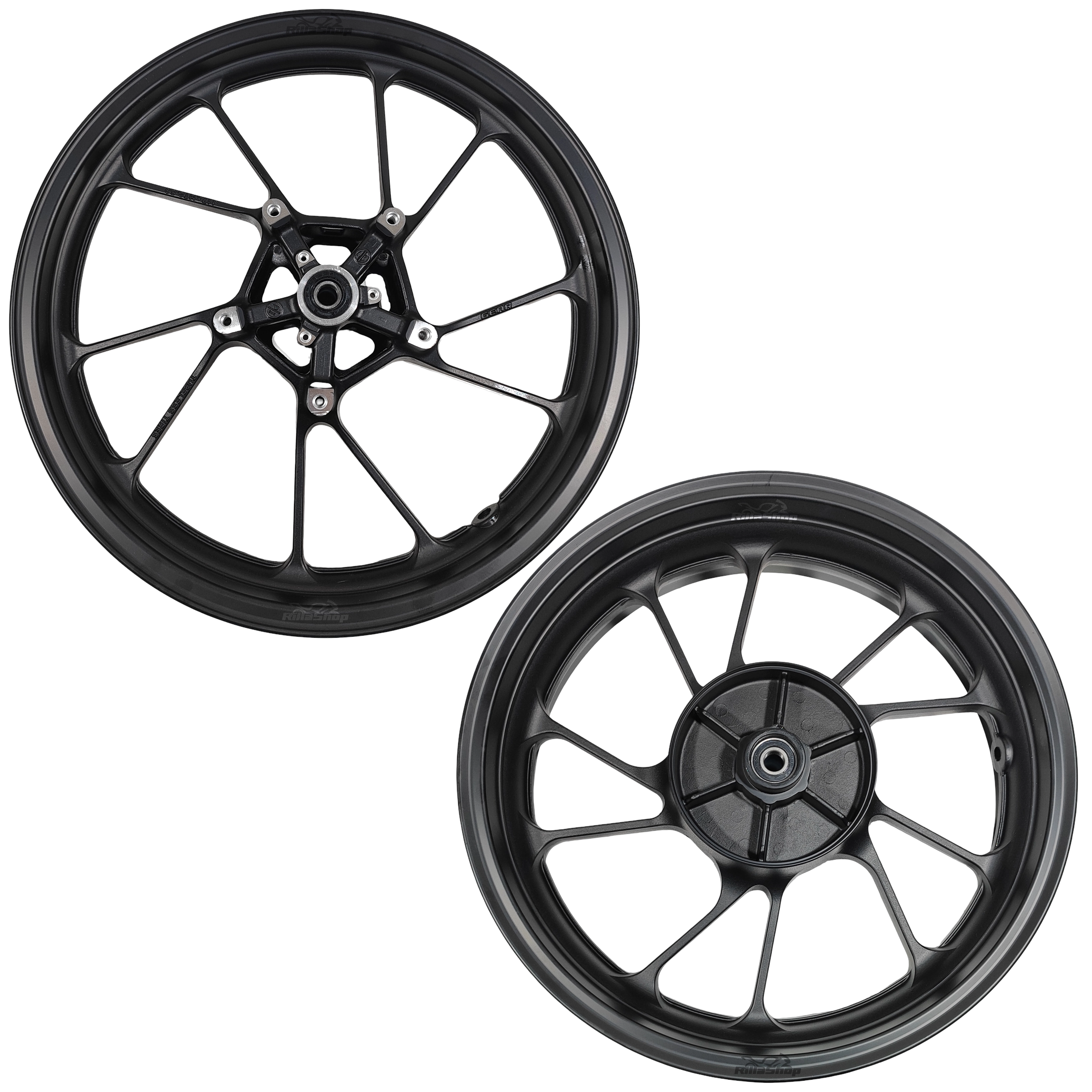 Par Rodas Dianteira + Traseira Liga Leve Preto 5 Pás Fz15 Fazer 150 Fz25 Fazer 250 YZF R15