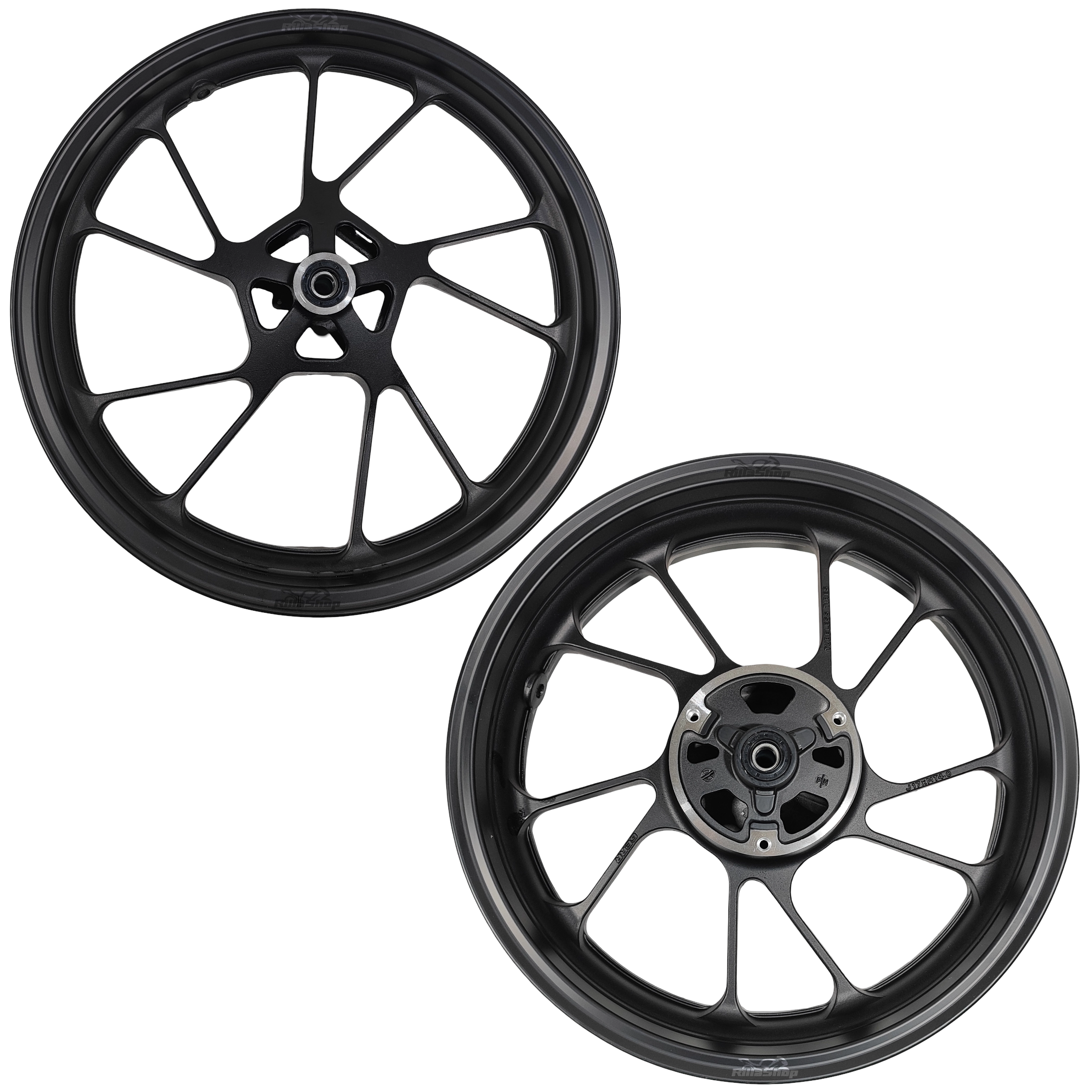 Par Rodas Dianteira + Traseira Liga Leve Preto 5 Pás Fz15 Fazer 150 Fz25 Fazer 250 YZF R15