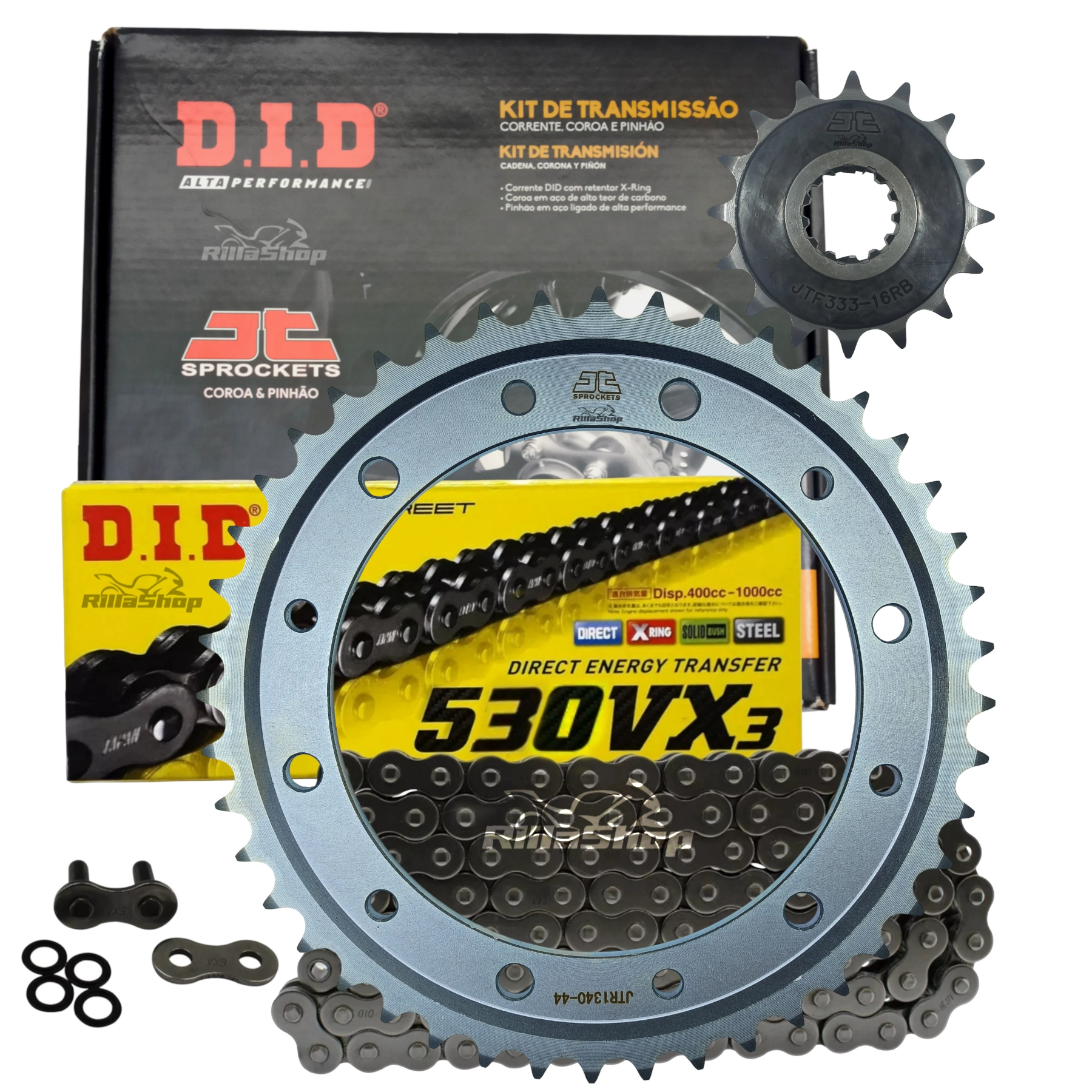 Kit Relação Premium Did Jt 530 Vx3 116 L 44/16 Honda Cb 1000 R Abs 2008 até 2016 Cb 1000 R Capitão América 2011 até 2015