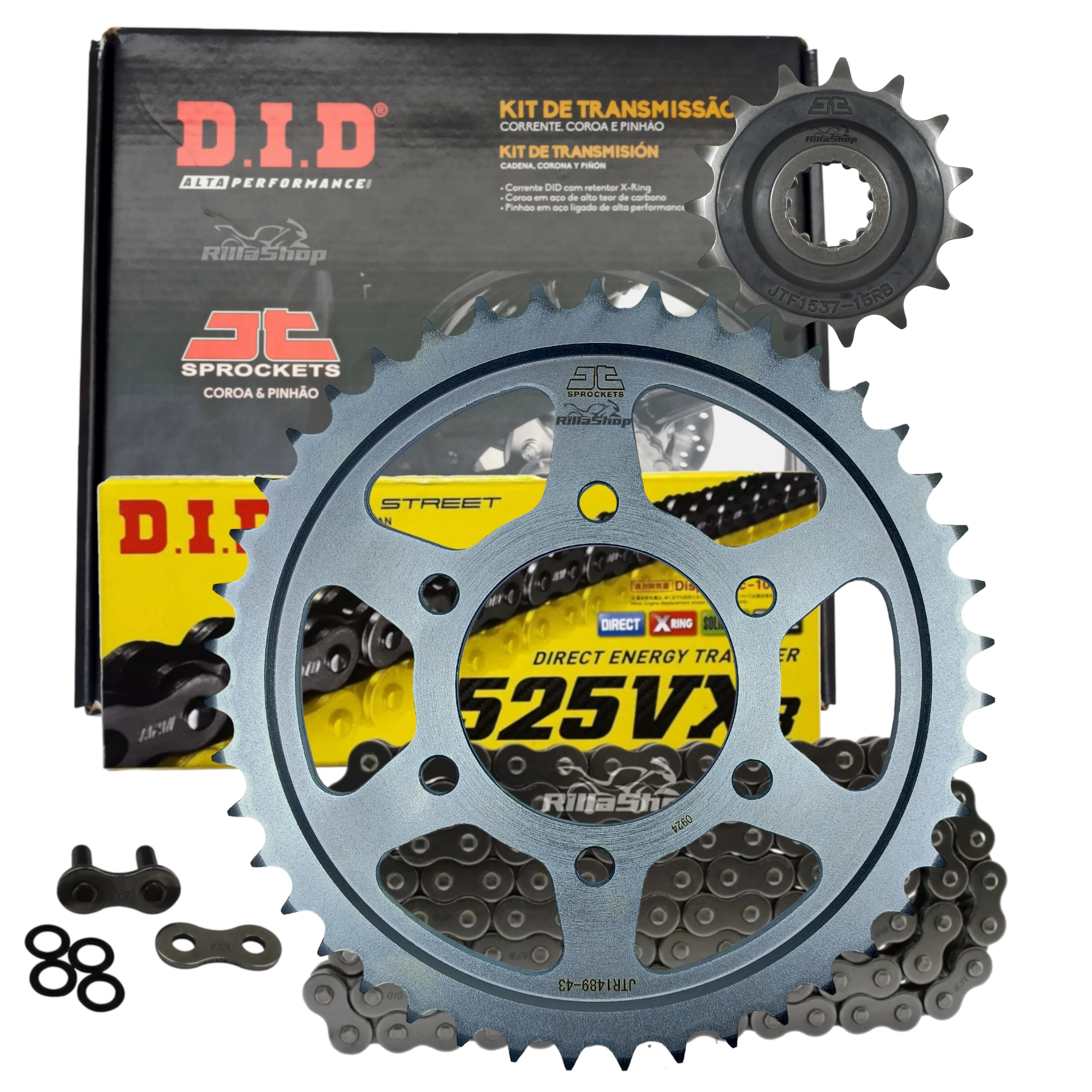 Kit Relação Premium Did Jt 525 Vx3 116 L 43/15 Kawasaki Z Klz 1000 S Versys 2014 a 2025