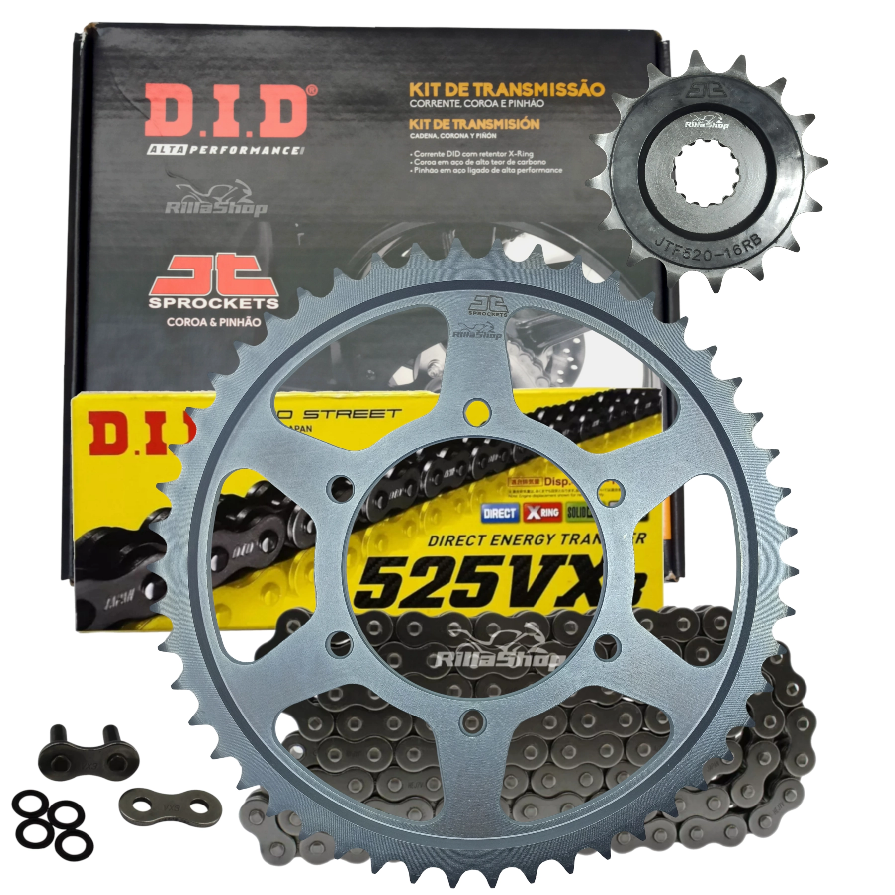 Kit Relação Premium Did Jt 525 Vx3 124 L 50/16 Triumph Tiger 800 2011 até 2020