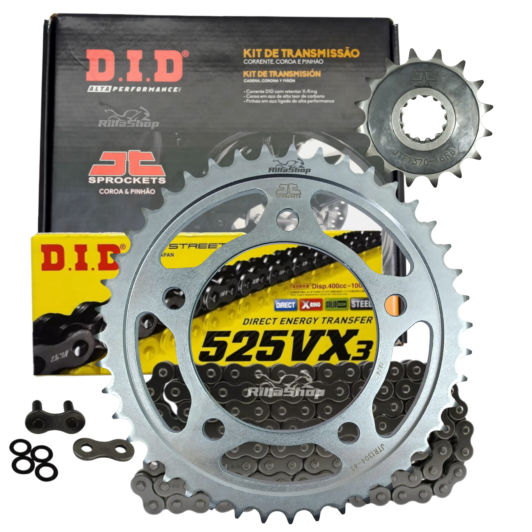 Kit Relação Premium Did Jt 525 Vx3 118 L 43/16 Honda Cb 600 Hornet 2008 até 2014 Cbr 600 2011 até 2014