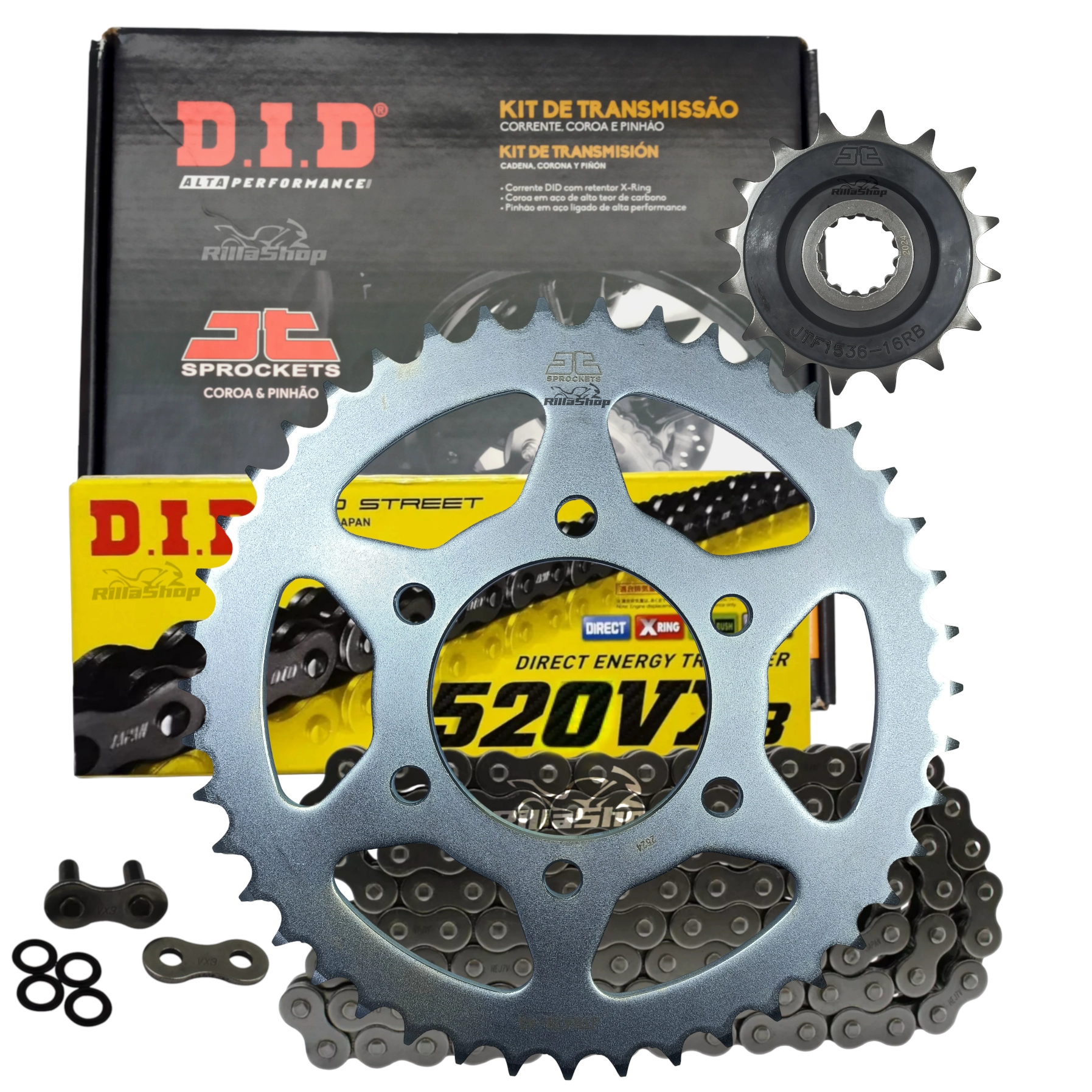 Kit Relação Premium Did Jt 520 Vx3 112 L 43/16 Kawasaki Ninja Zx6r Zx 600 2007 até 2015 Zx 636 2013 até 2018