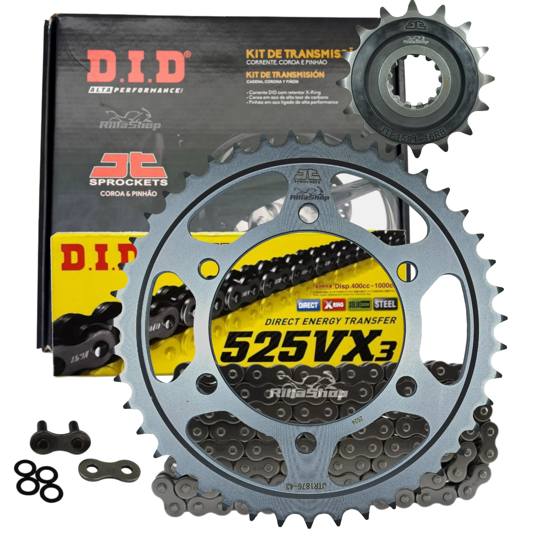 Kit Relação Premium Did Jt 525 Vx3 108 L 43/16 Yamaha Mt 07 2014 até 2025