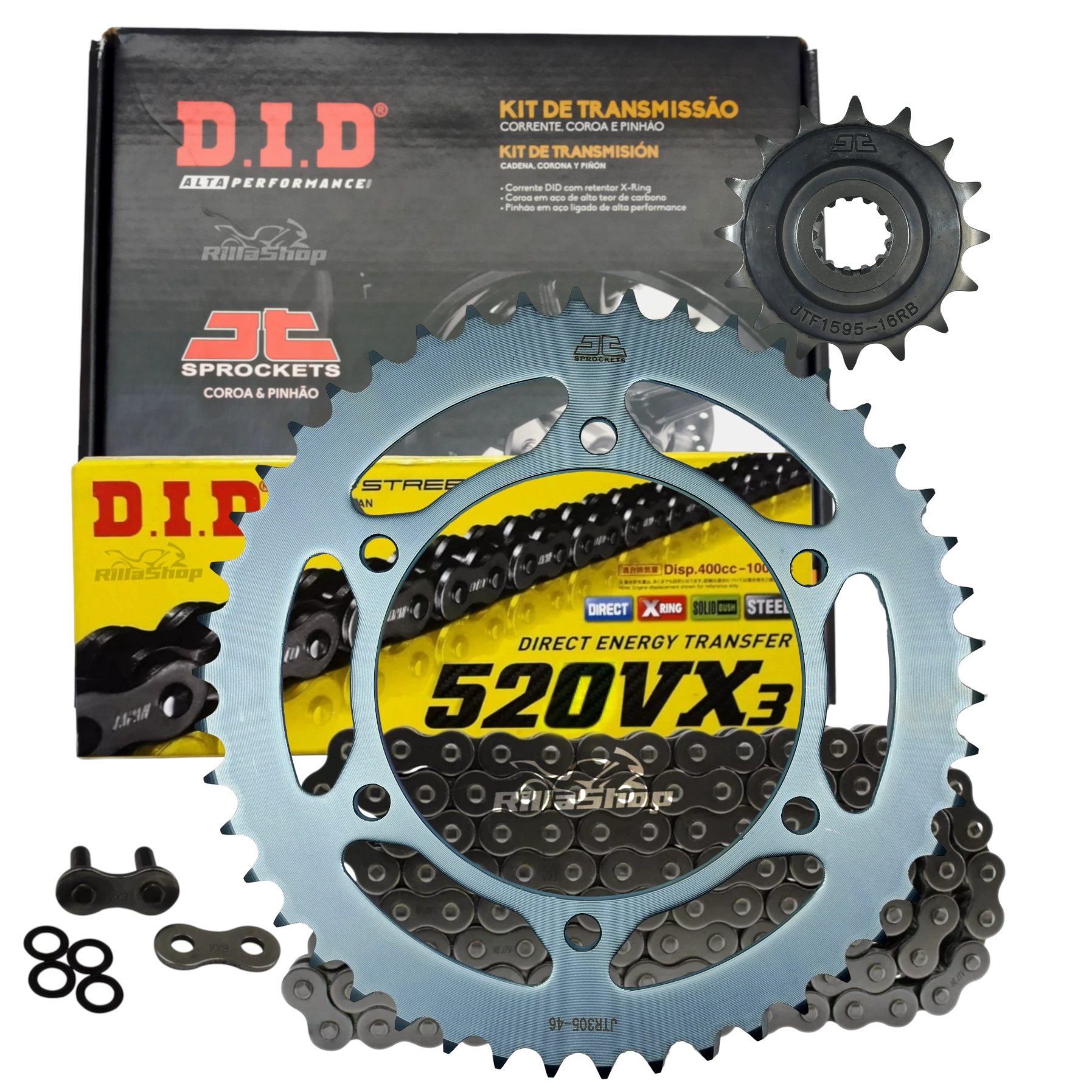 Kit Relação Premium Did Jt 520 Vx3 118 L 46/16 Yamaha Xj6 N Xj6 F 2009 até 2019