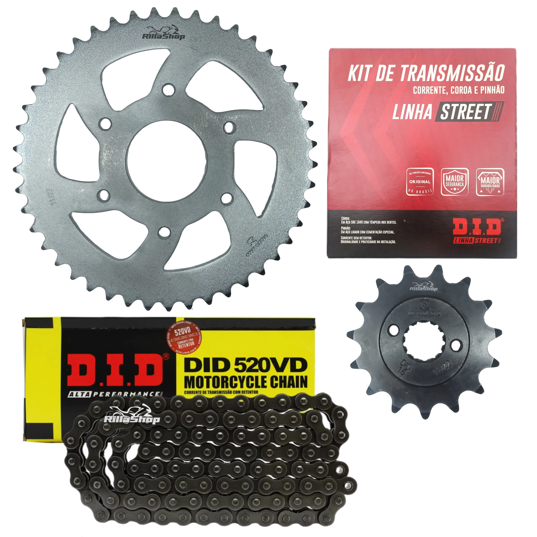 Kit Relação Street Did 520 Vd 118 L 45/15 Ktm 390 Duke 2013 até 2024