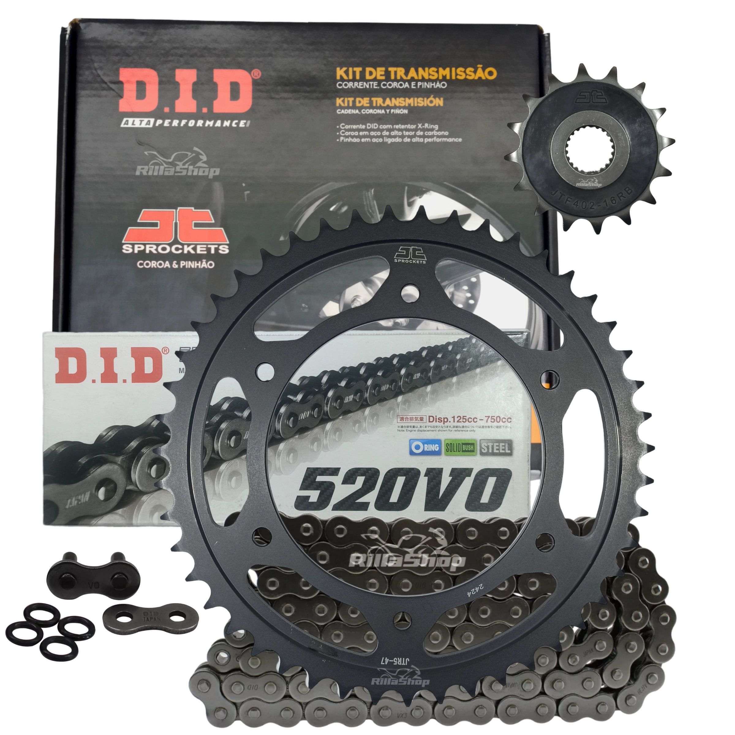 Relação Premium Did Jt 520 V0 112 L 47/16 Bmw F 650 94/00 Dakar 99/06 F 650 Gs 99/07 G 650 Gs 11/15 Sertão 12/13 Pegaso 650 98/04