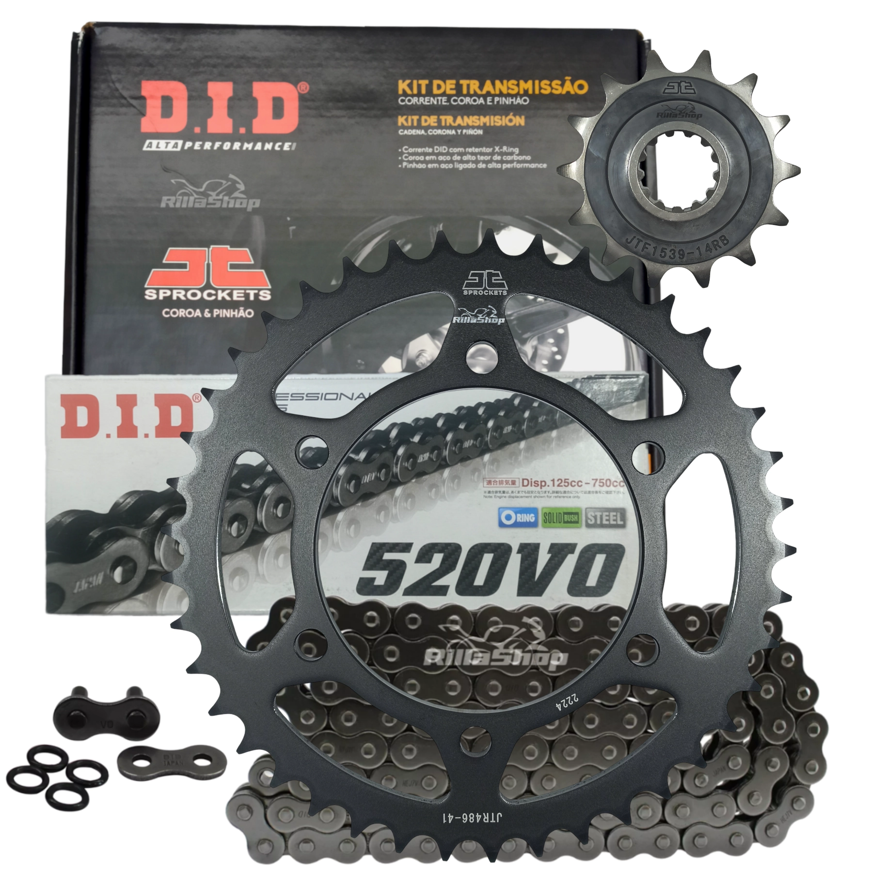 Kit Relação Premium Did Jt 520 V0 106 L 41/14 Kawasaki Ninja 400 2018 até 2024 e Z 400 2019 até 2024