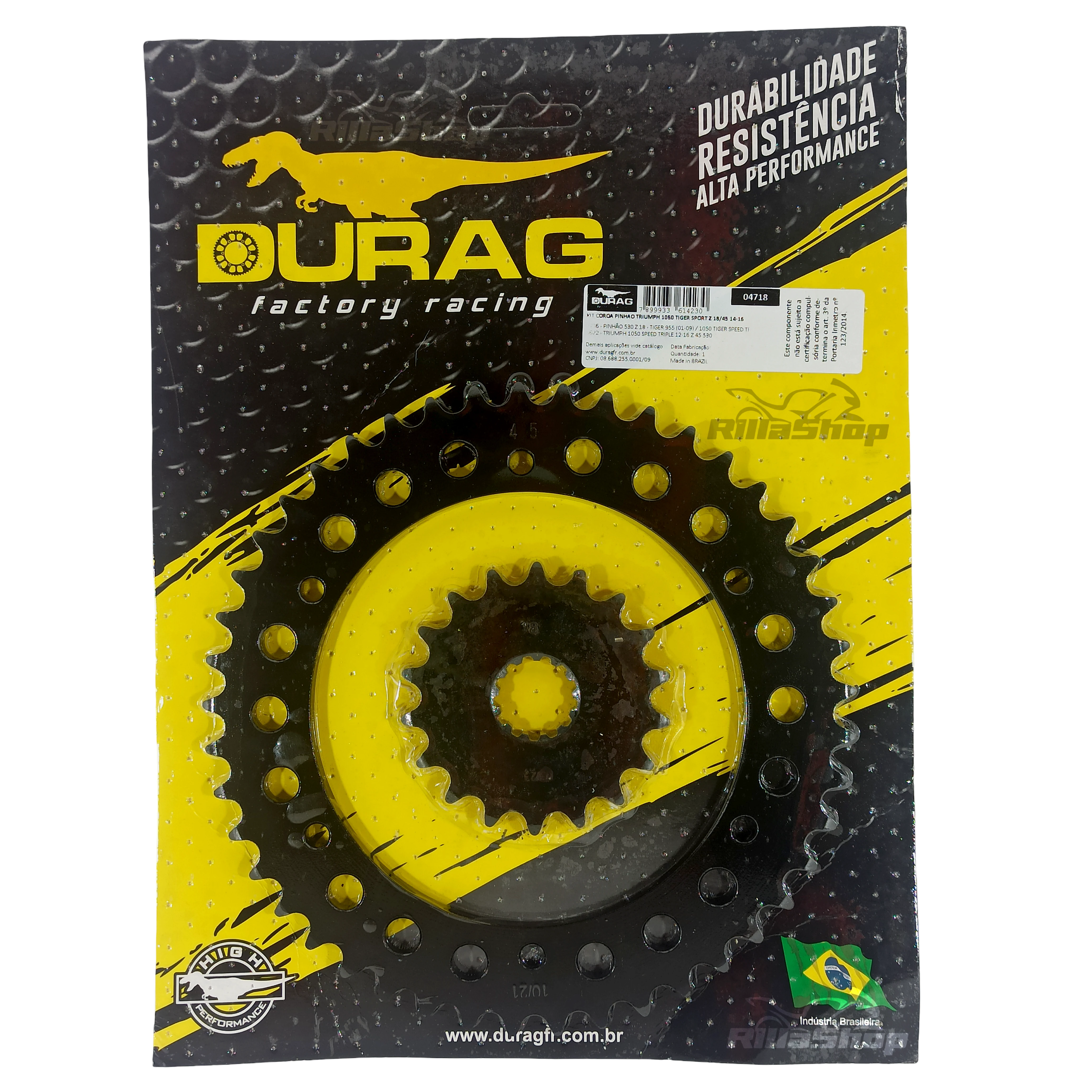 Kit Coroa e Pinhão Durag 530 45/18 Tiger Sport 1050 2014 até 2018