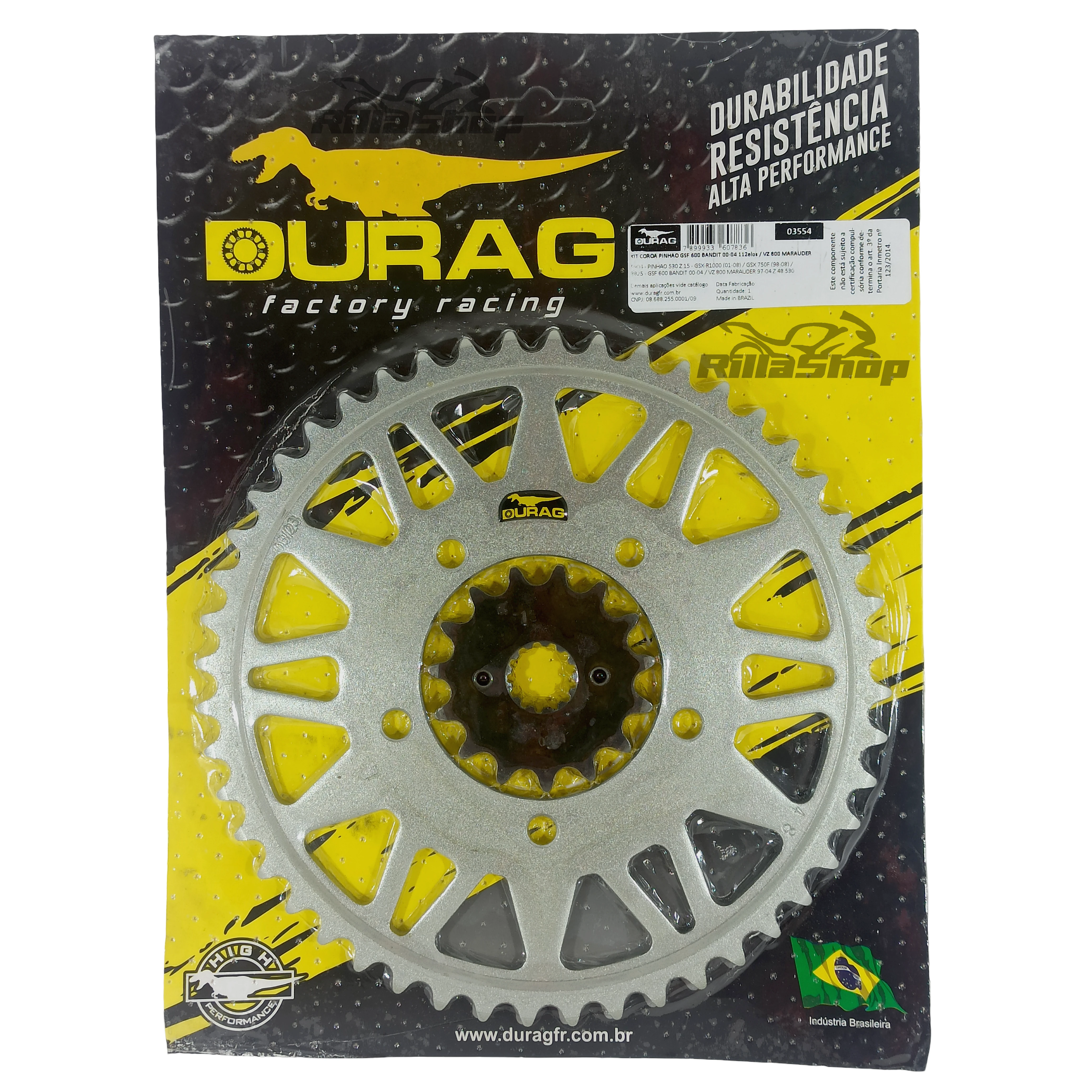 Kit Coroa e Pinhão Durag 530 48/15 Suzuki Gsf 600 Bandit 2000 até 2006 VZ 800 Marauder 1997 até 2006
