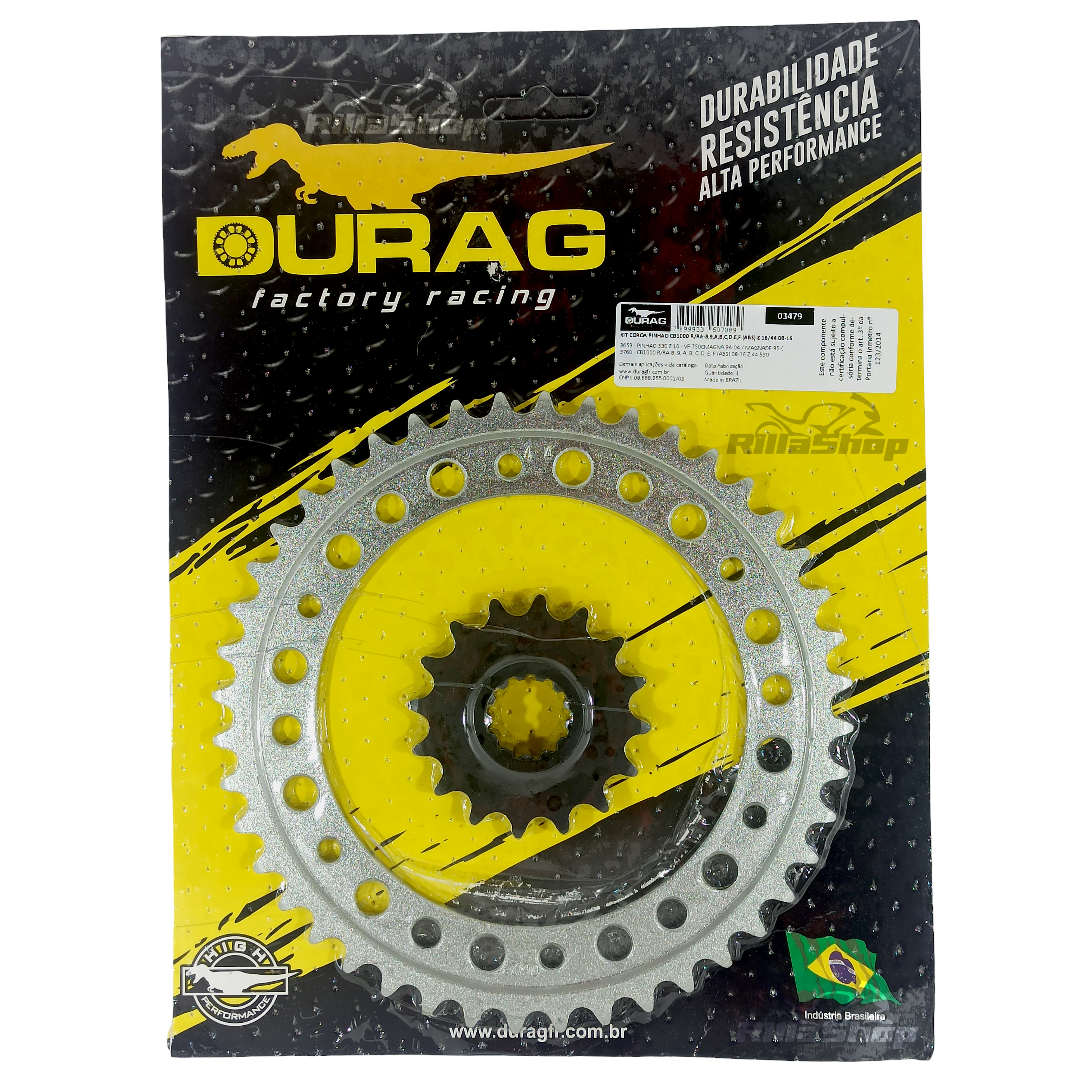 Kit Coroa e Pinhão Durag 530 44/16 Honda Cb 1000 R 2007 até 2017