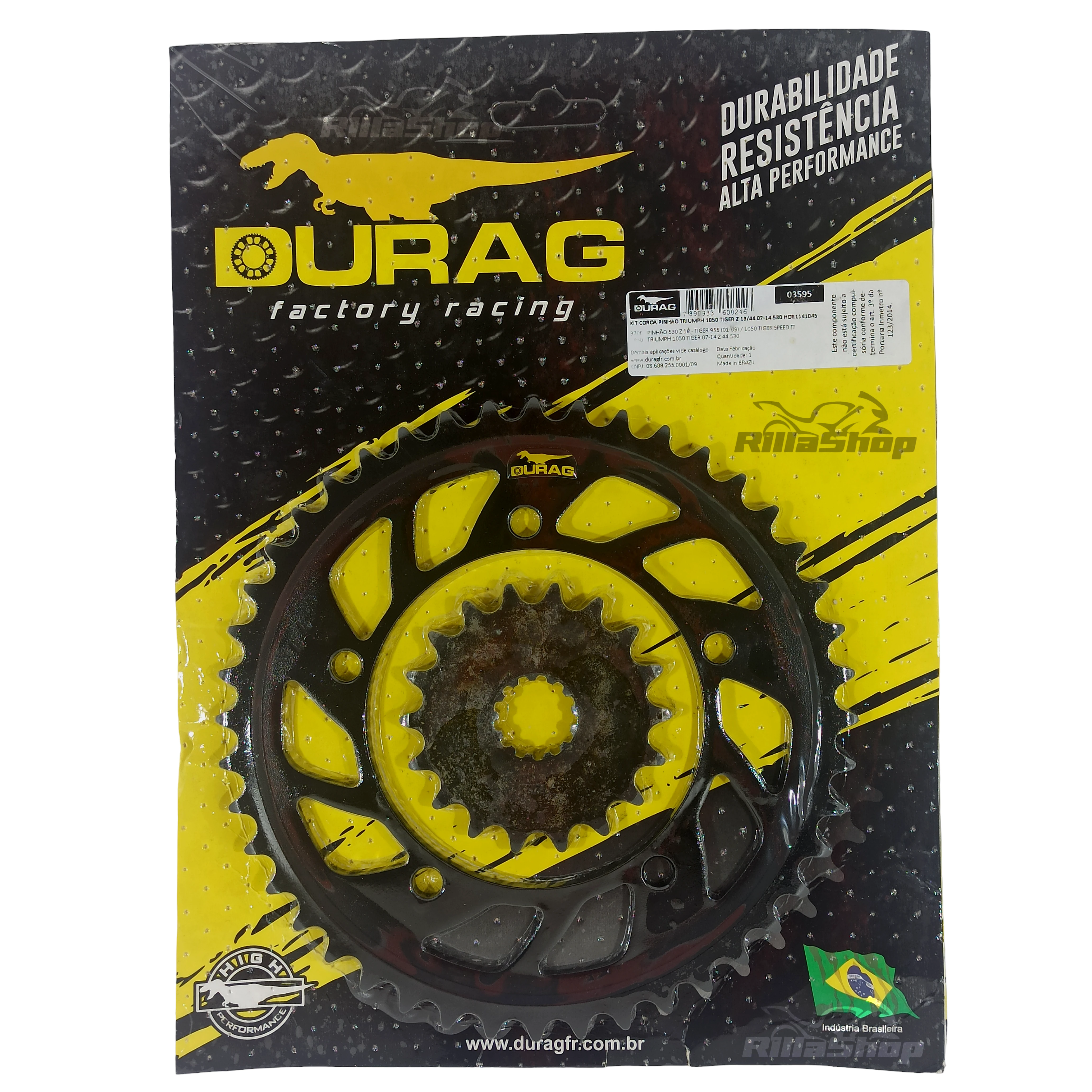 Kit Coroa e Pinhão Durag 530 44/18 Triumph 1050 Tiger 2007 até 2014