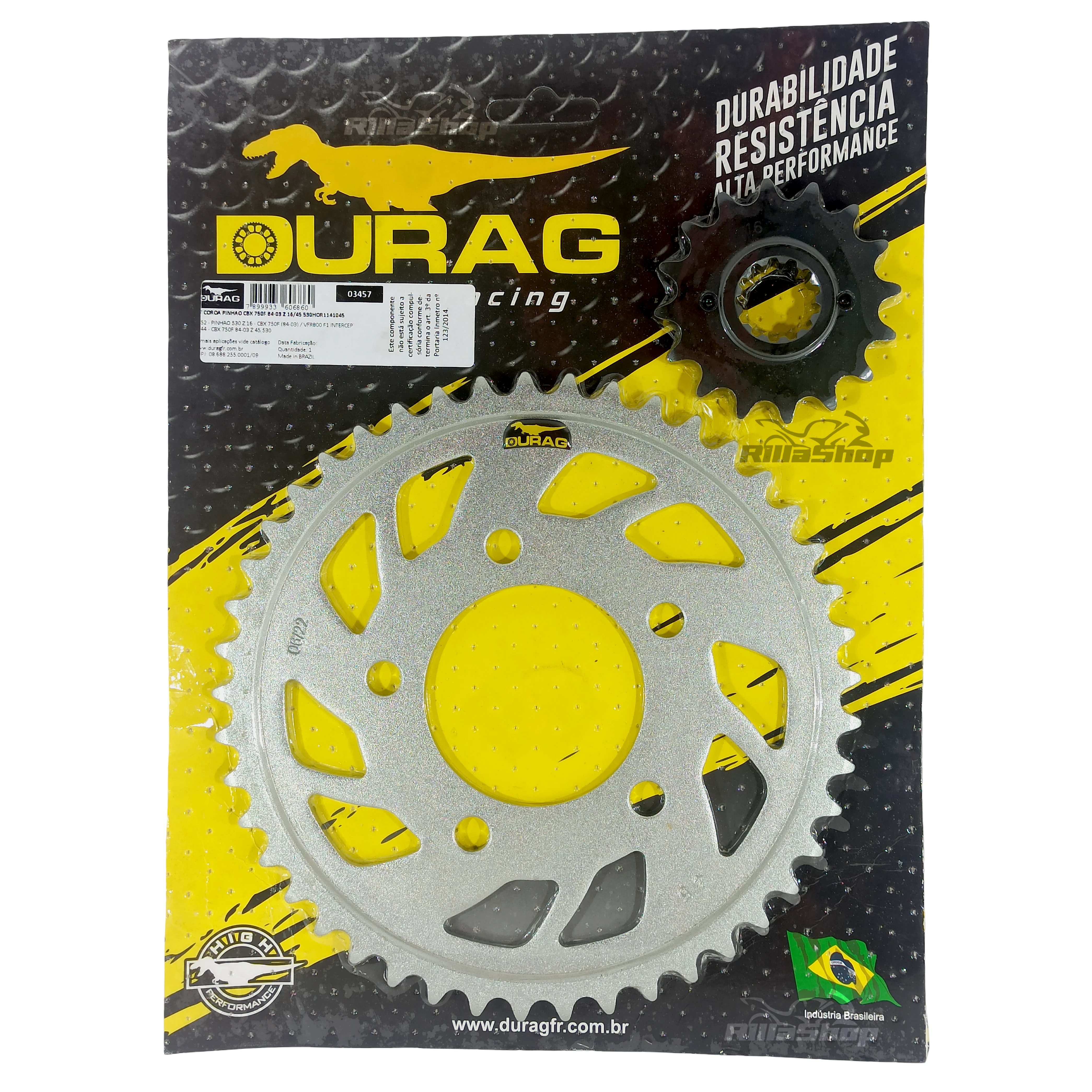 Kit Coroa e Pinhão Durag 530 45/16 Cbx 750 F 7 Galo 1986 até 1995