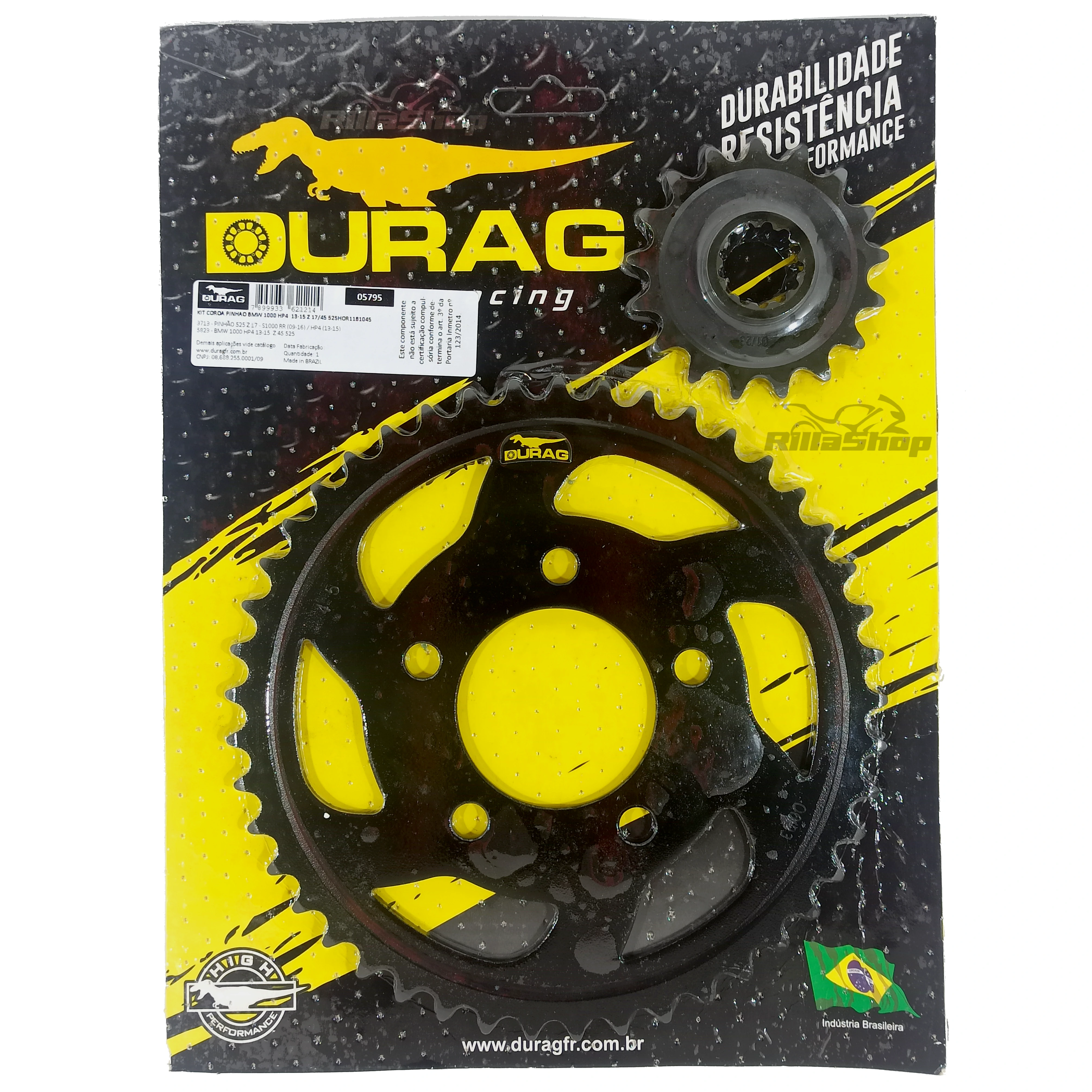 Kit Coroa e Pinhão Durag 525 45/17 Bmw S 1000 Rr Hp4 2012 até 2019