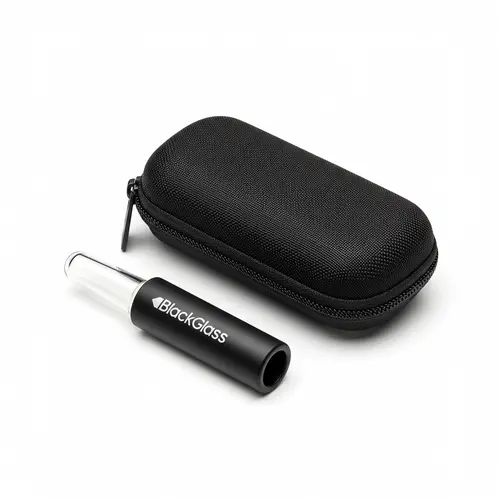 Piteira de Vidro Antichamas BlackGlass – Reutilizável com Case