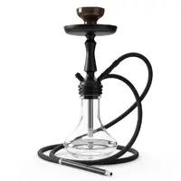 Narguilé Completo Zeus Mini - Preto Fosco com Vaso Transparente - imagem 2