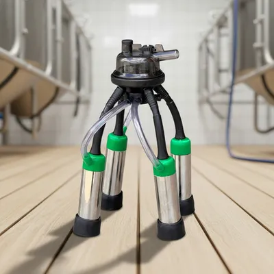 Kit aranha ordenha coletor 350ml em plástico ponteira verde
